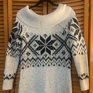 cowl neck sweater dress